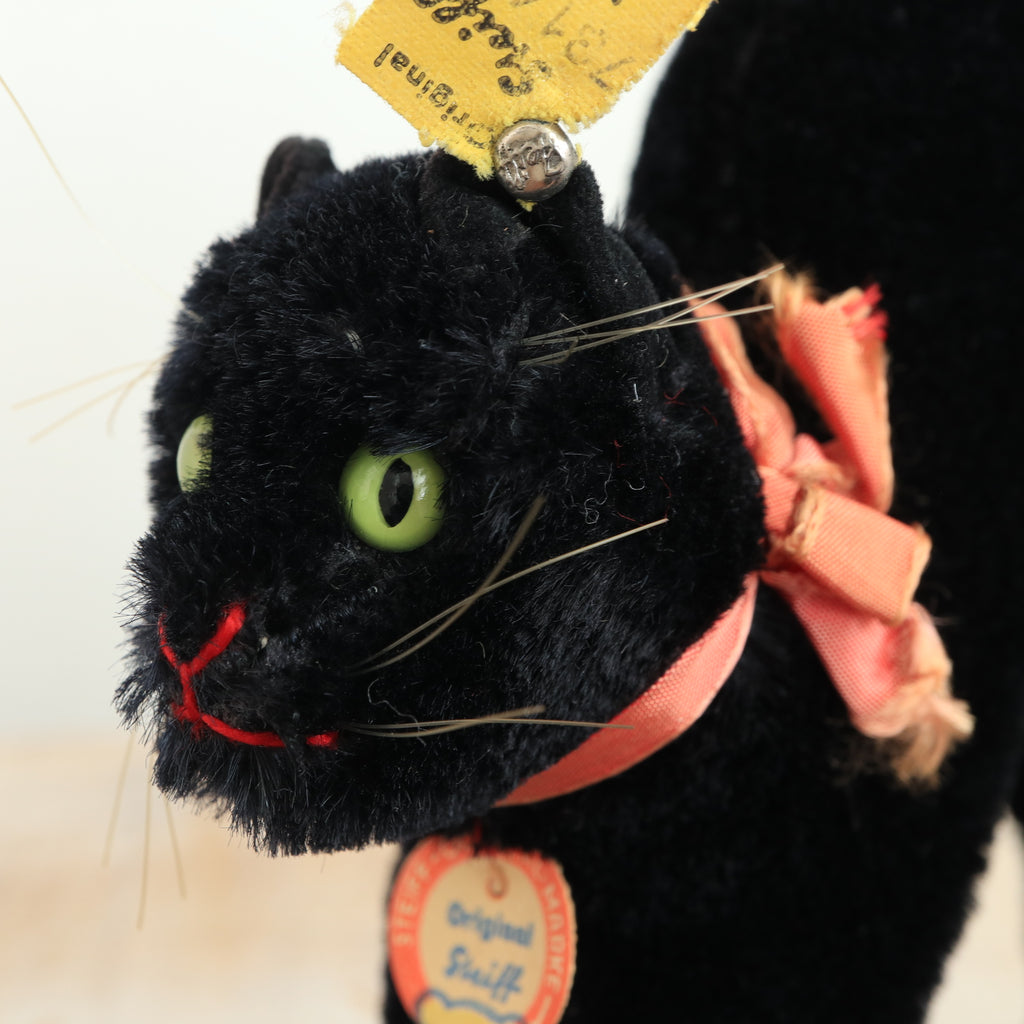 アンティーク シュタイフ 黒猫 Steiff Black Tom Cat 14cm