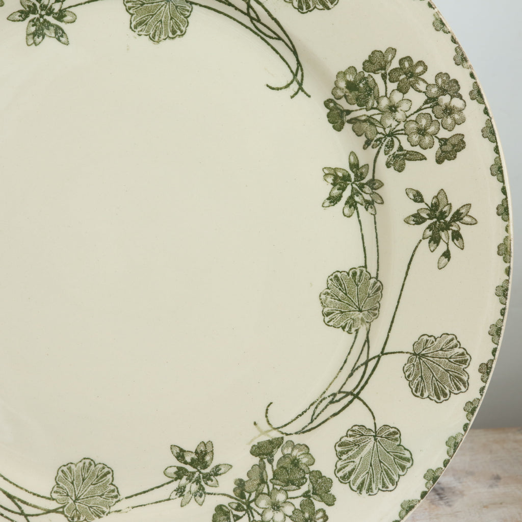 アンティークプレート ゼラニウム 皿 GERANIUM フランス サルグミンヌ製 U&C SARREGUEMINES