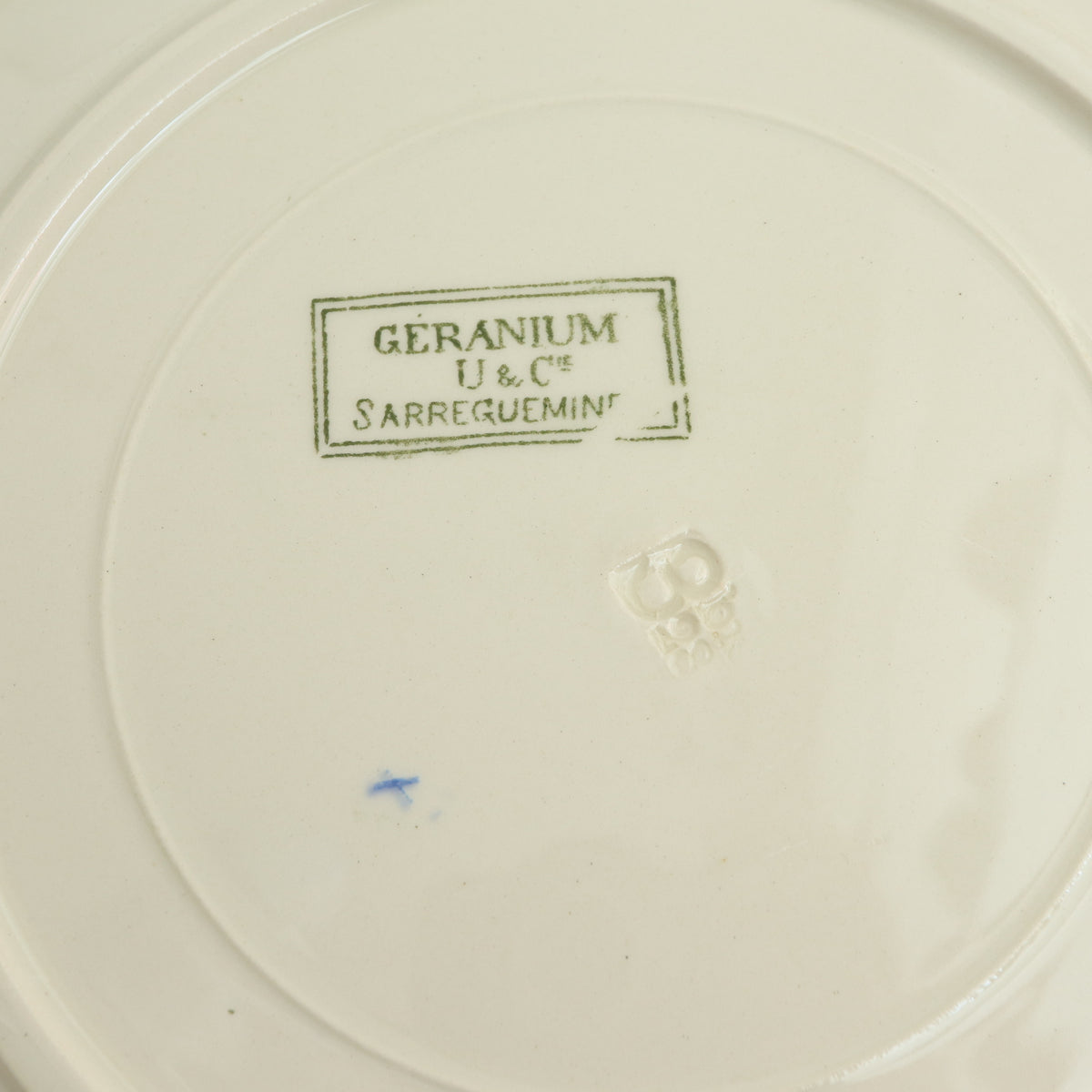 アンティークプレート ゼラニウム 皿 GERANIUM フランス サルグミンヌ製 U&C SARREGUEMINES