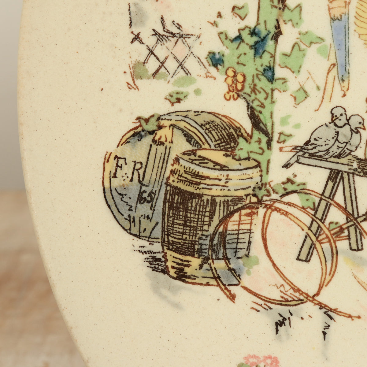 アンティークプレート Froment Richard 樽職人 Le Tonnelier フランス サルグミンヌ製 U&C SARREGUEMINES