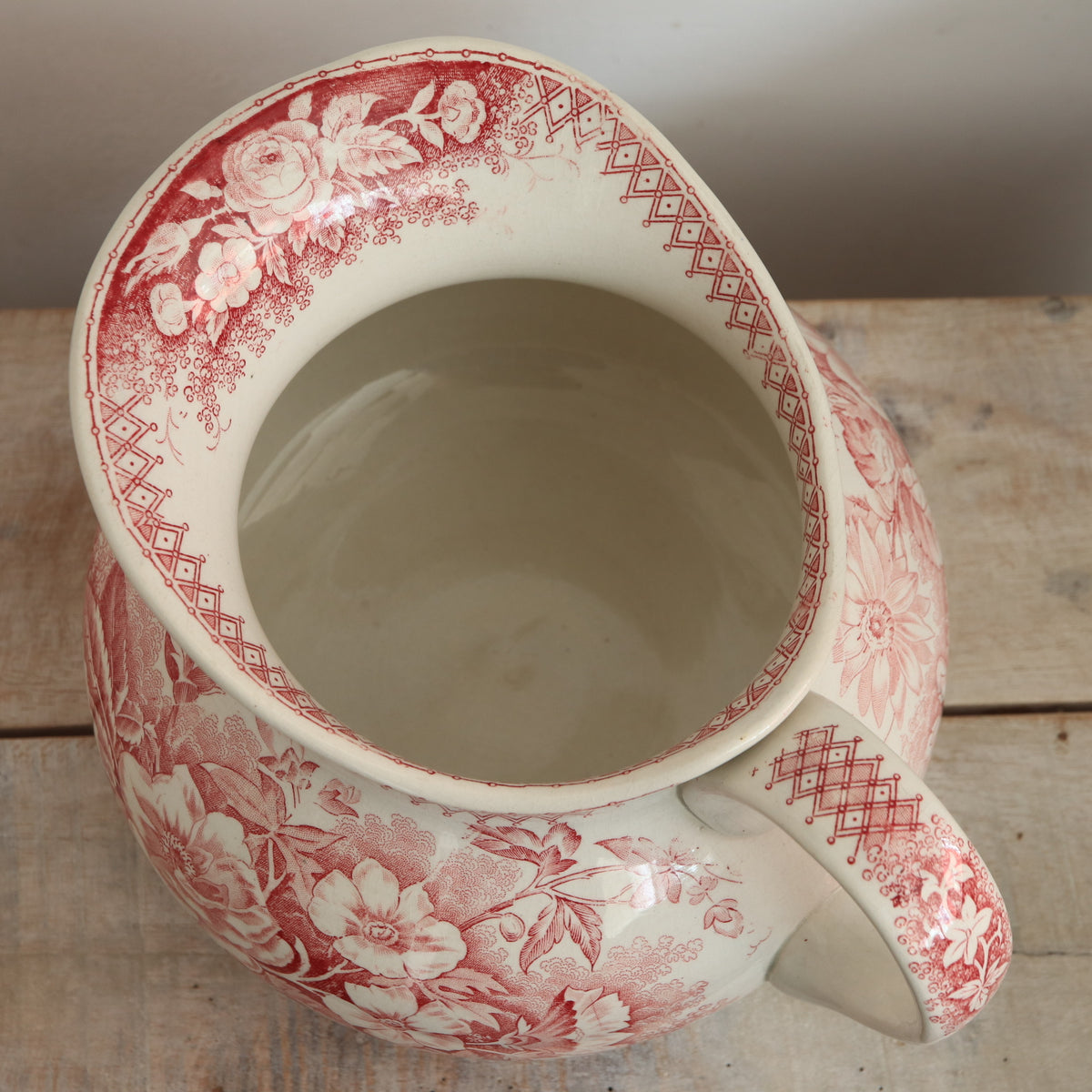 アンティーク ピシェ JARDINIERE フランス サルグミンヌ製 U&C SARREGUEMINES
