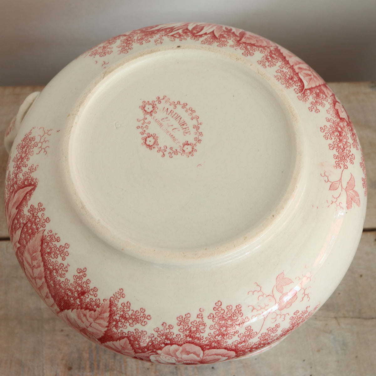 アンティーク ピシェ JARDINIERE フランス サルグミンヌ製 U&C SARREGUEMINES
