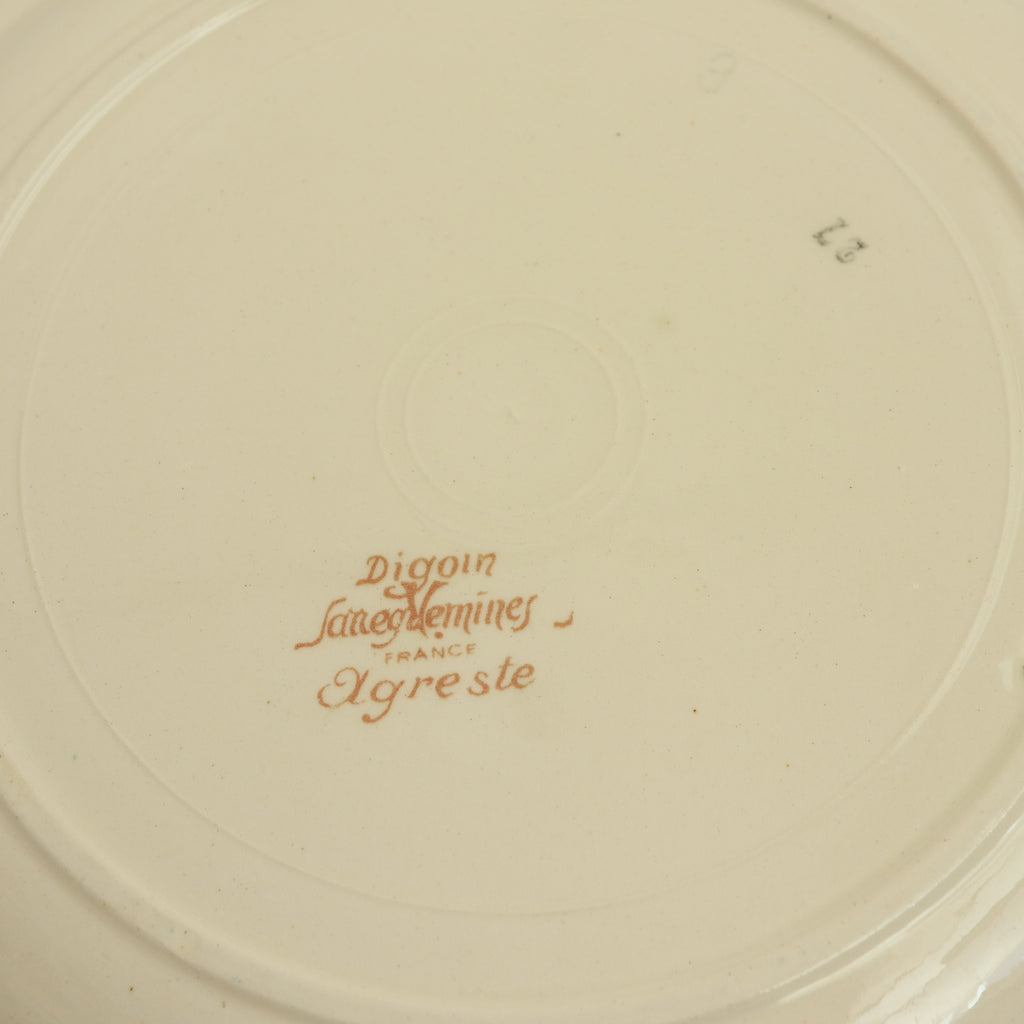 アンティーク プレート アグレスト 皿 フランス サルグミンヌ製 Agreste Digoin SARREGUEMINES
