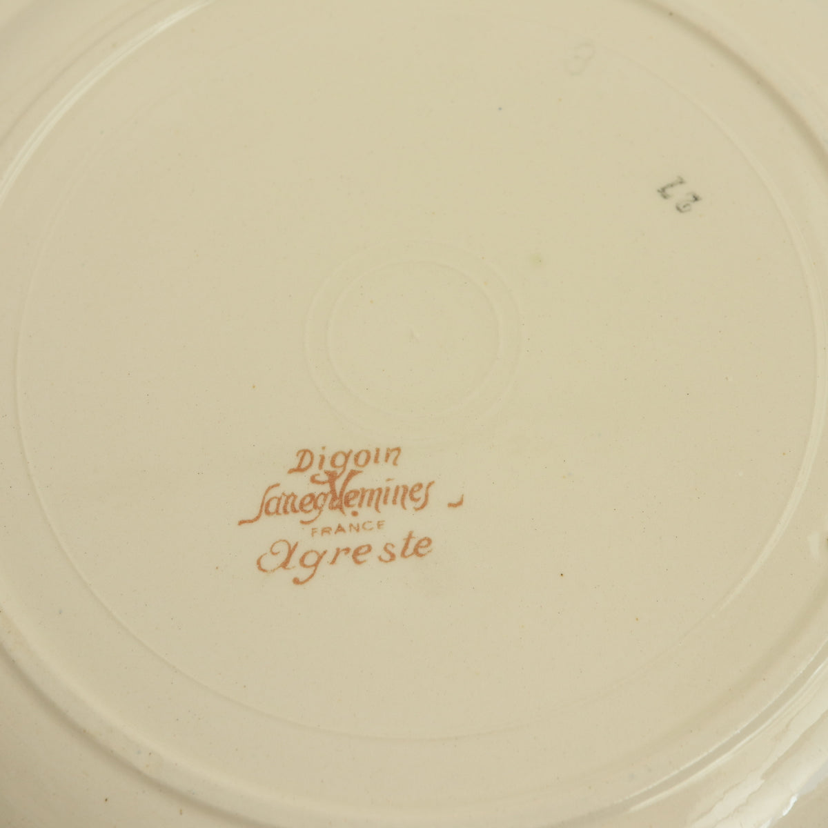 アンティーク プレート アグレスト 皿 フランス サルグミンヌ製 Agreste Digoin SARREGUEMINES