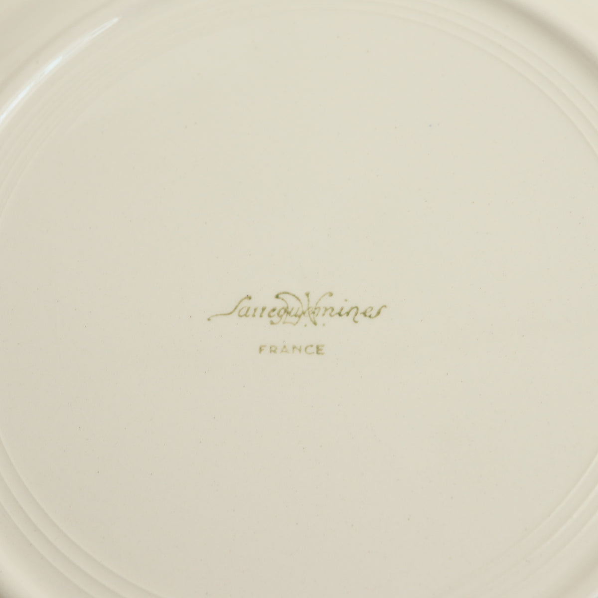 アンティークプレート 皿 花リム Ivoire フランス サルグミンヌ製 Sarreguemines