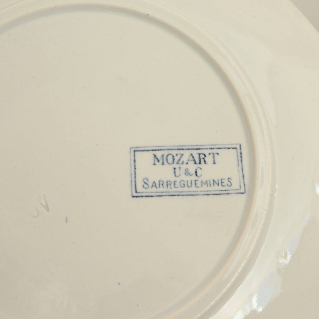 アンティークプレート デザート皿 モーツァルト MOZART フランス サルグミンヌ製 U&C SARREGUEMINES