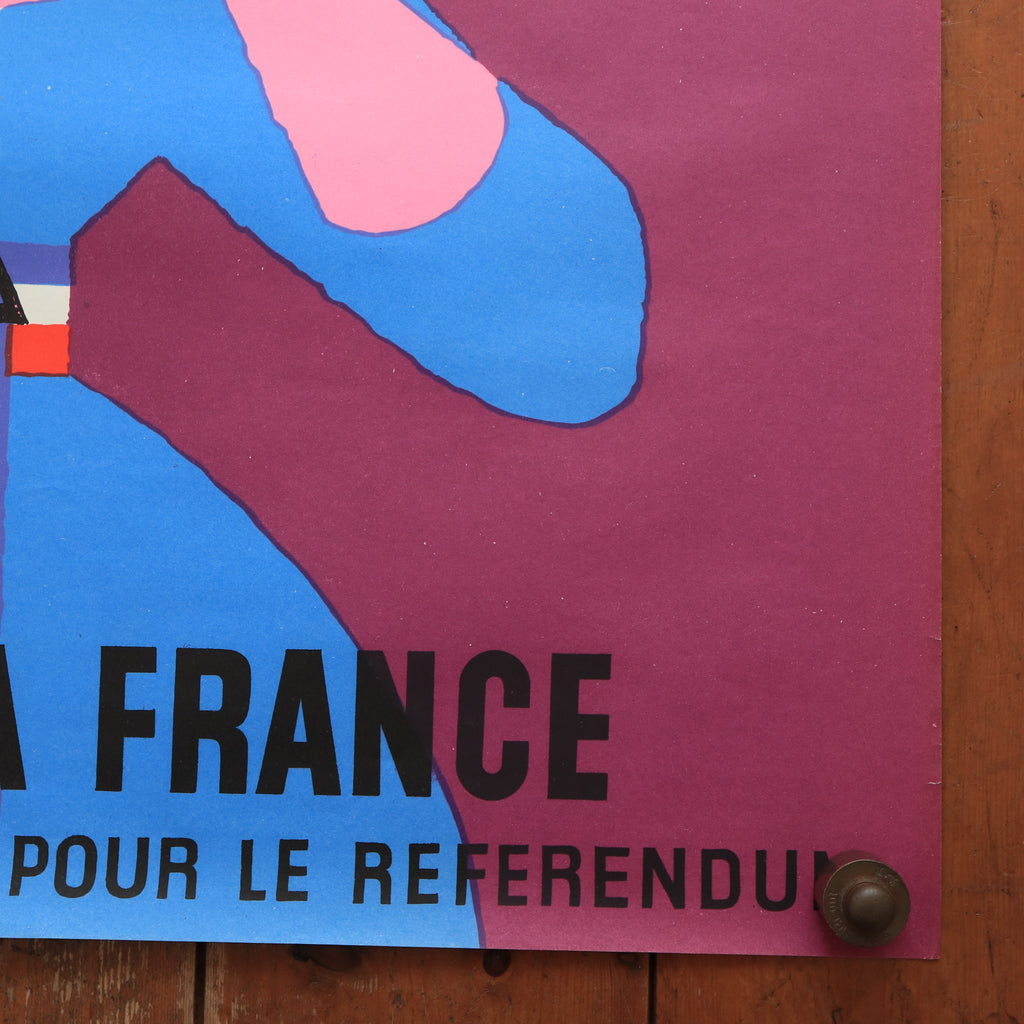 ルフォール・オプノ フランス大統領選挙 1958年 ヴィンテージポスター  Lefor Openo Oui a la France