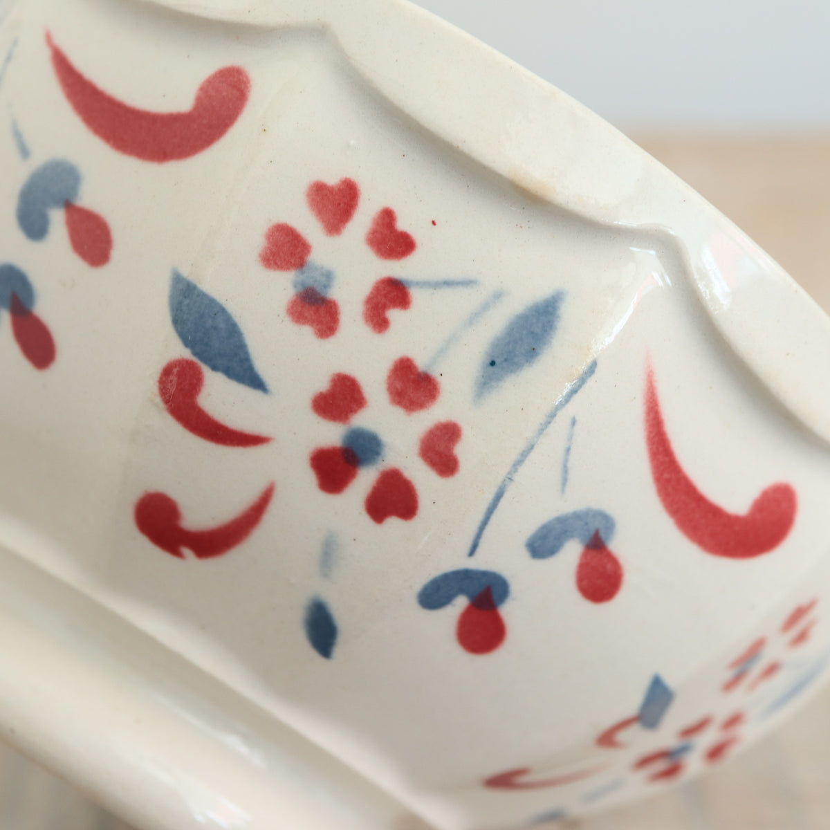 アンティーク プチ カフェオレボウル 9317 スカラップ サルグミンヌ フランス Digoin & Sarreguemines Antique Bowl