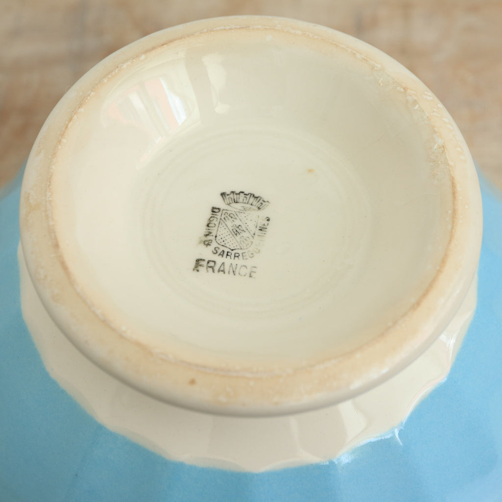 アンティーク カフェオレボウル ライトブルー サルグミンヌ フランス Digoin & Sarreguemines Antique Bowl