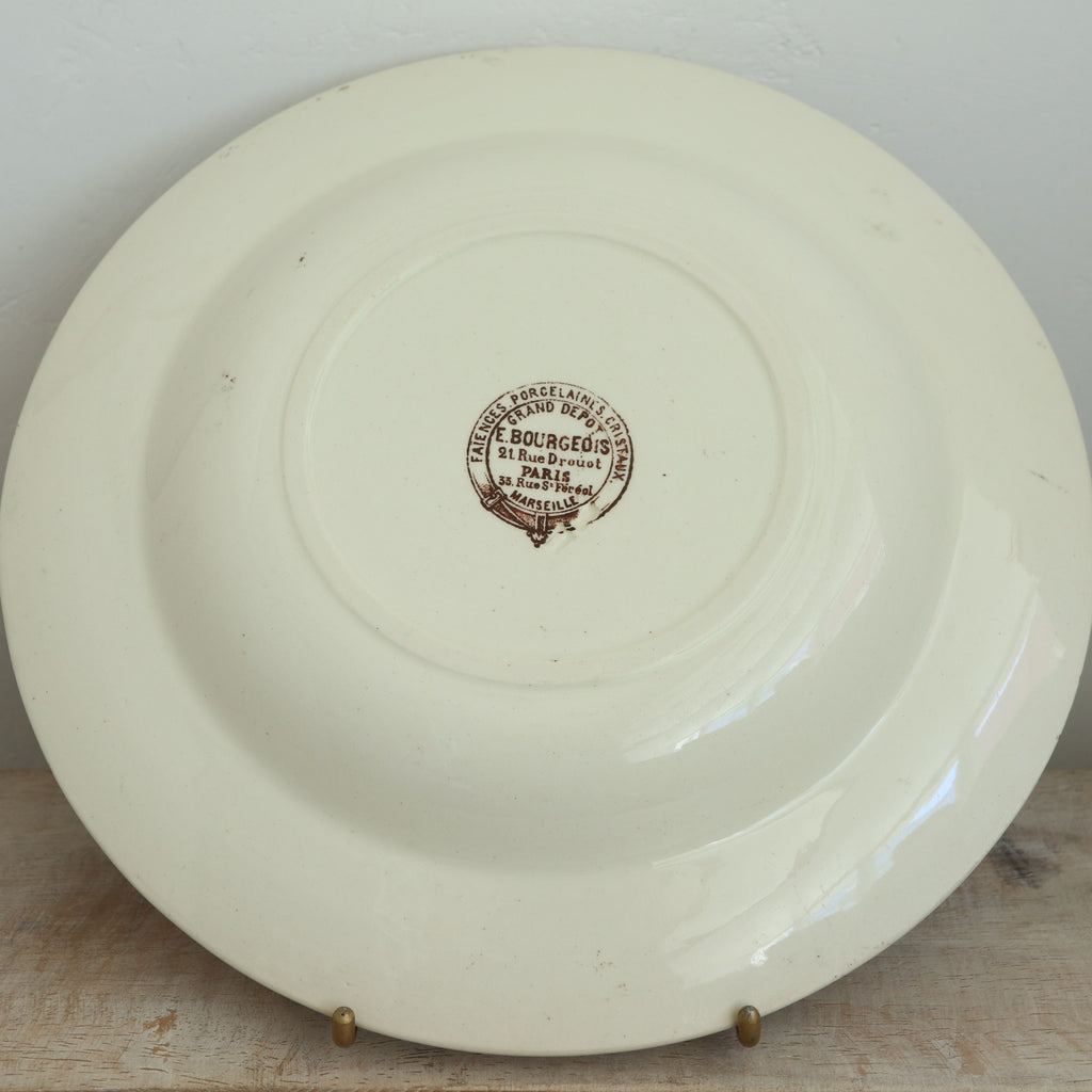 アンティーク プレート 深皿 エミールブルジョワ フランス Emile bourgeois Antique Plate