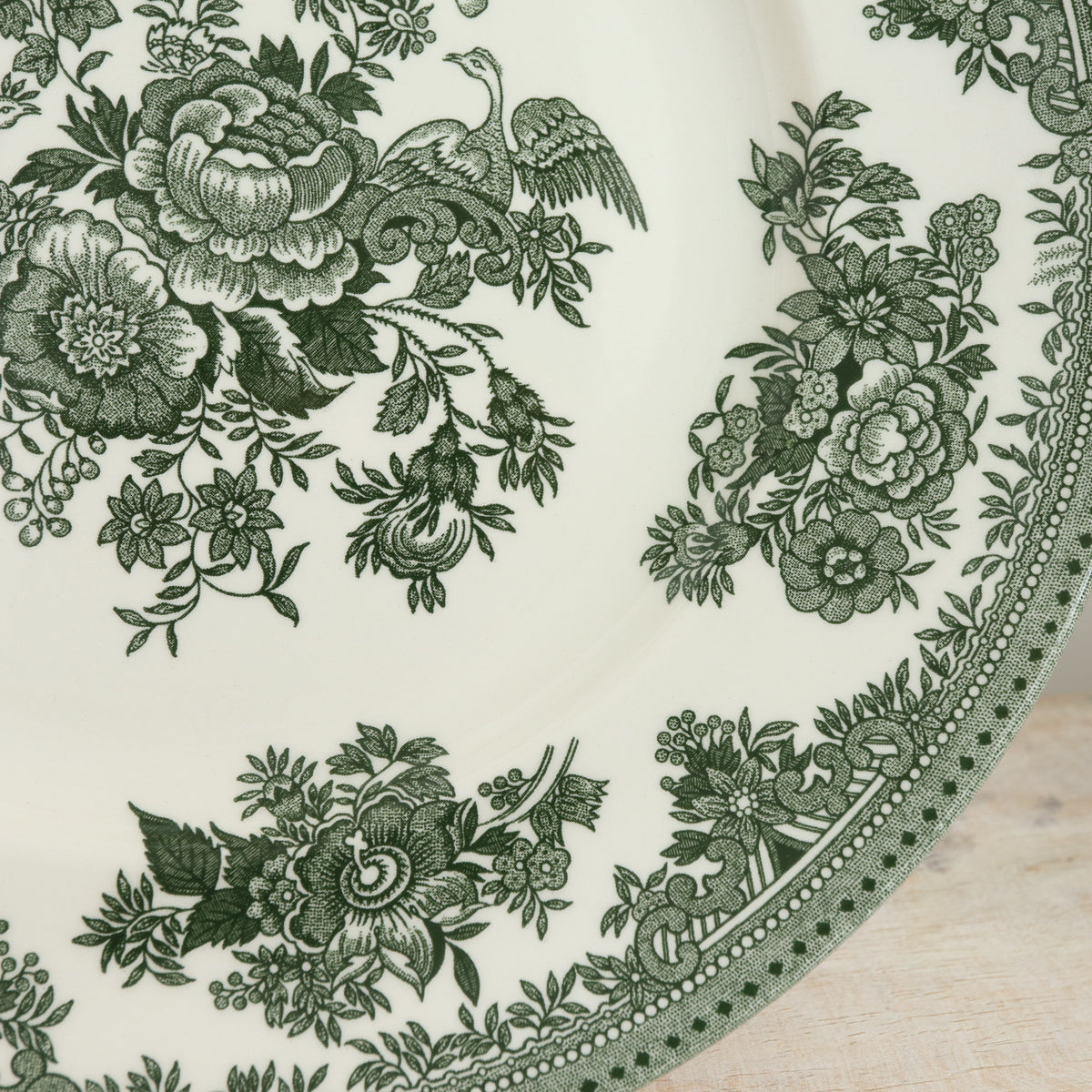 バーレイ グリーン アジアティックフェザンツ プレートM Burleigh Green Asiatic Pheasants Plate 22cm