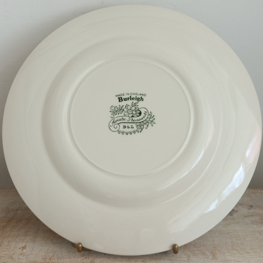 バーレイ グリーン アジアティックフェザンツ プレートM Burleigh Green Asiatic Pheasants Plate 22cm