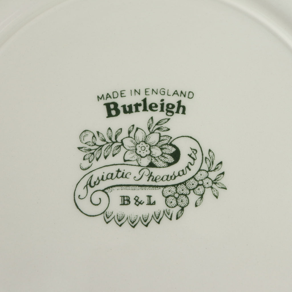バーレイ グリーン アジアティックフェザンツ プレートM Burleigh Green Asiatic Pheasants Plate 22cm