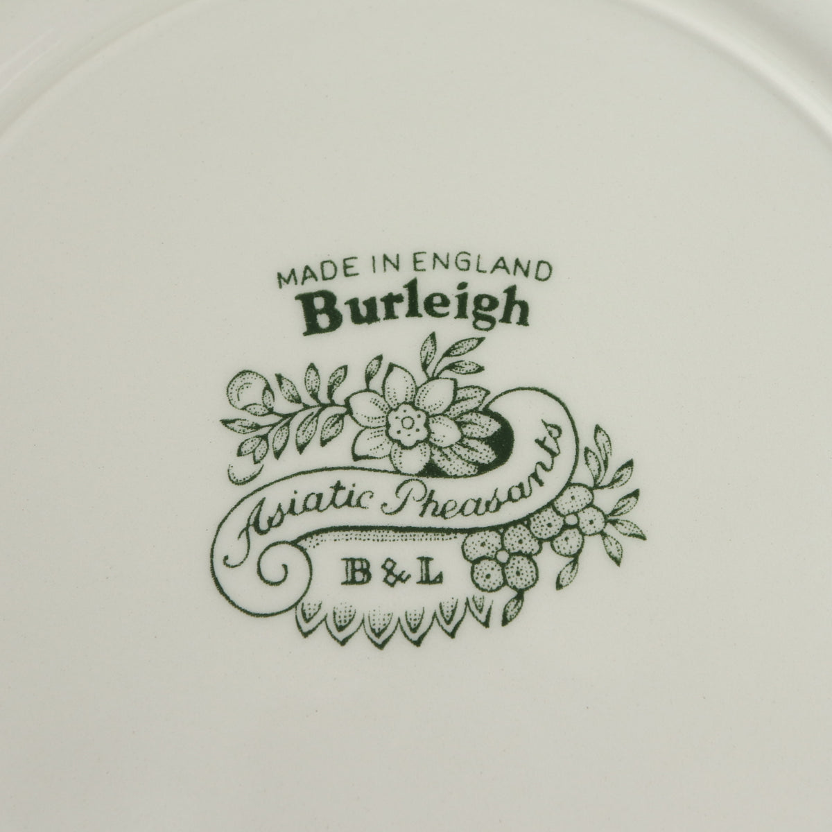 バーレイ グリーン アジアティックフェザンツ プレートM Burleigh Green Asiatic Pheasants Plate 22cm