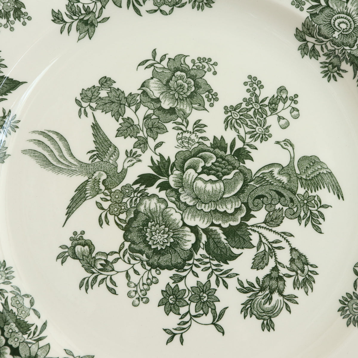 バーレイ グリーン アジアティックフェザンツ プレートL Burleigh Green Asiatic Pheasants Plate 25.5cm
