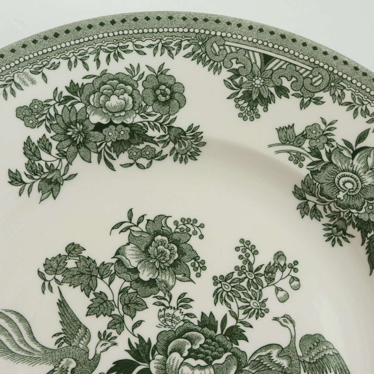 バーレイ グリーン アジアティックフェザンツ プレートL Burleigh Green Asiatic Pheasants Plate 25.5cm