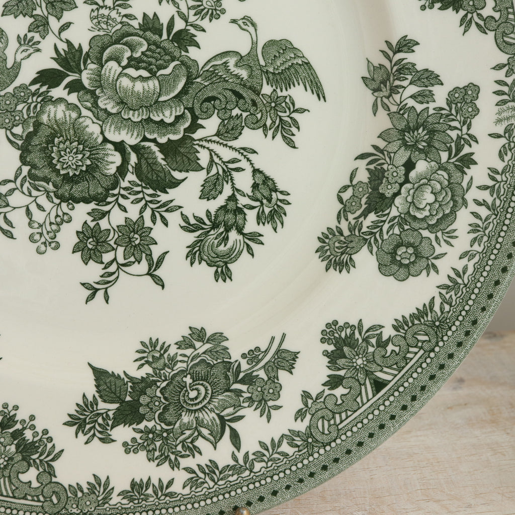バーレイ グリーン アジアティックフェザンツ プレートL Burleigh Green Asiatic Pheasants Plate 25.5cm
