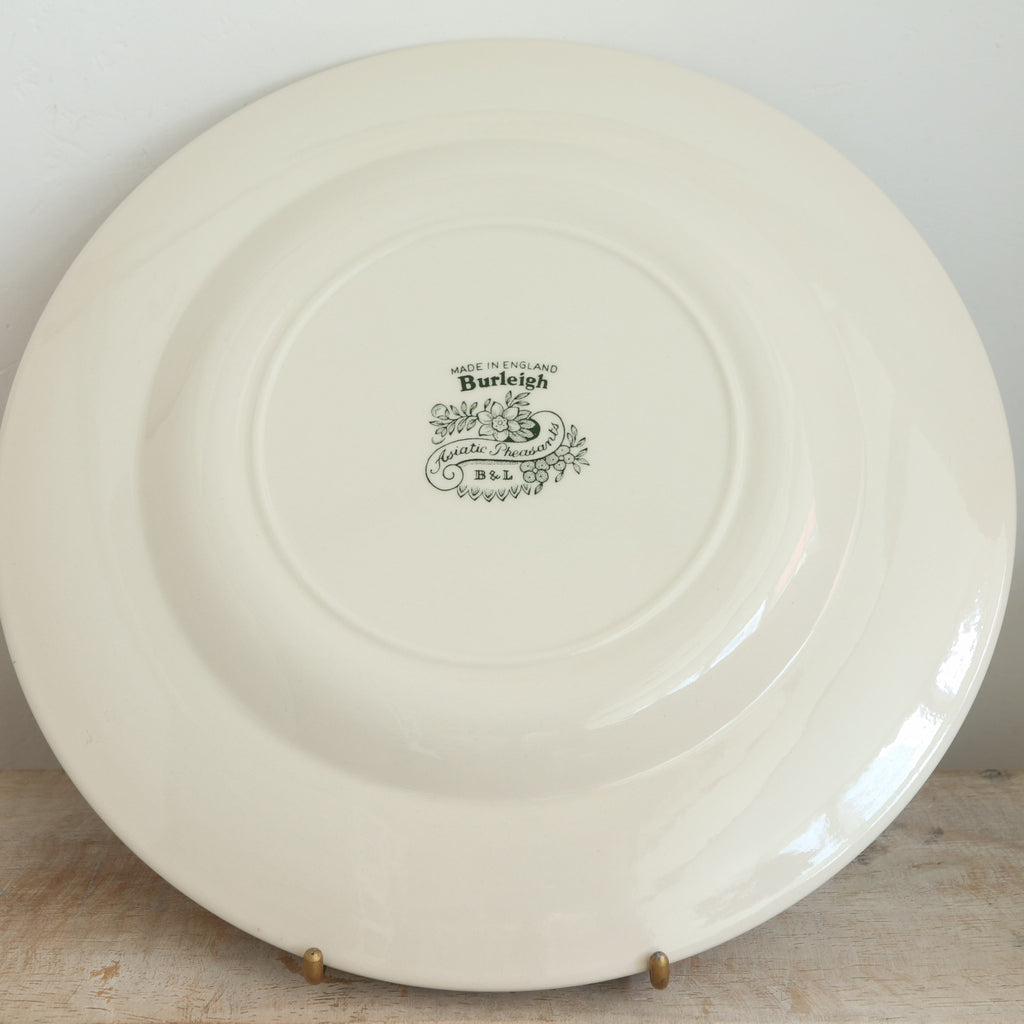 バーレイ グリーン アジアティックフェザンツ プレートL Burleigh Green Asiatic Pheasants Plate 25.5cm