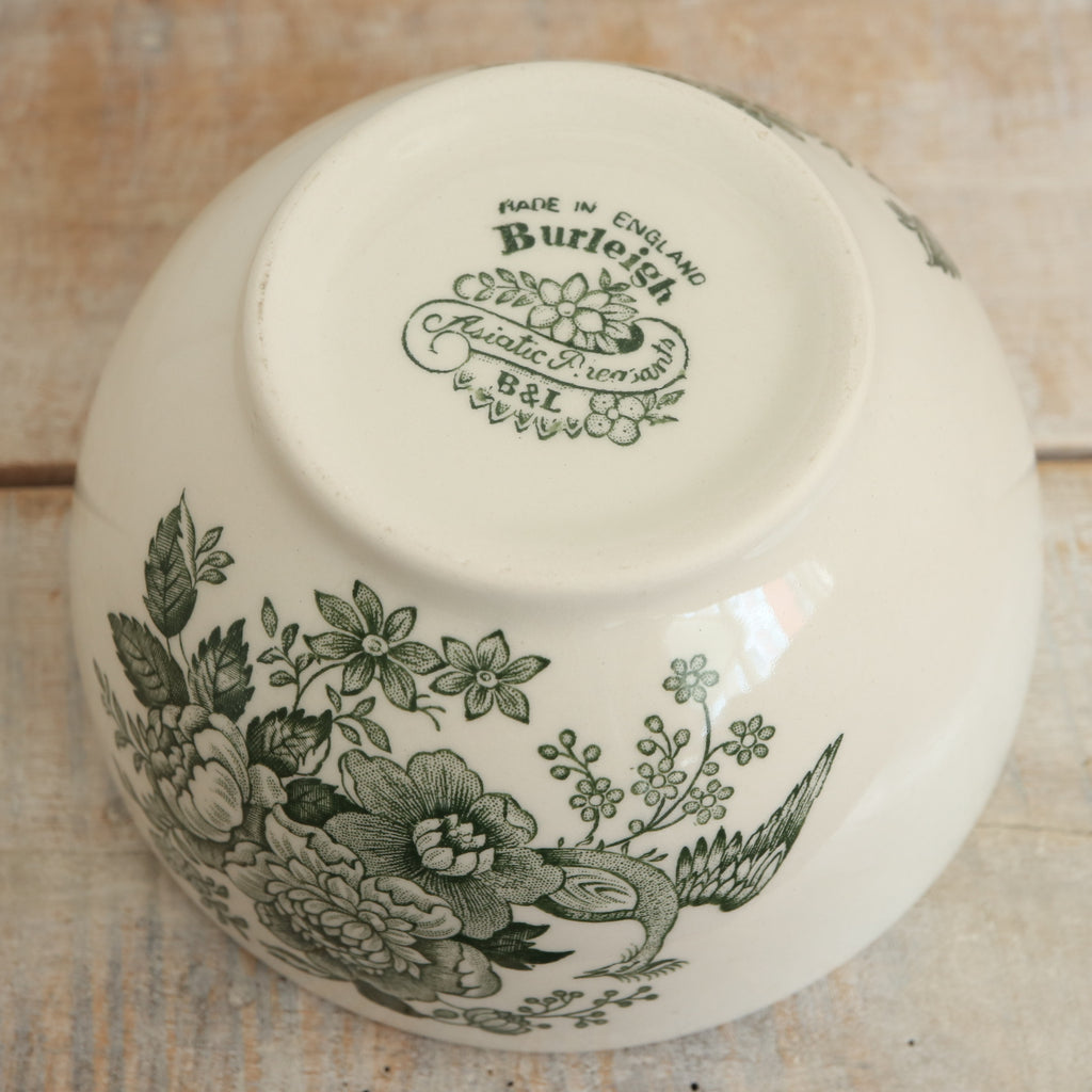バーレイ グリーン アジアティックフェザンツ シュガーボウルL Burleigh Green Asiatic Pheasants  Sugar bowl L