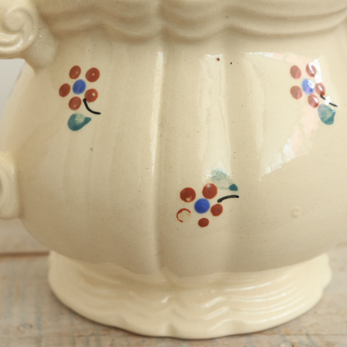 アンティーク シュガーポット シュクリエ 花リム 小花 サルグミンヌ フランス AROMANCHES Digoin & Sarreguemines France