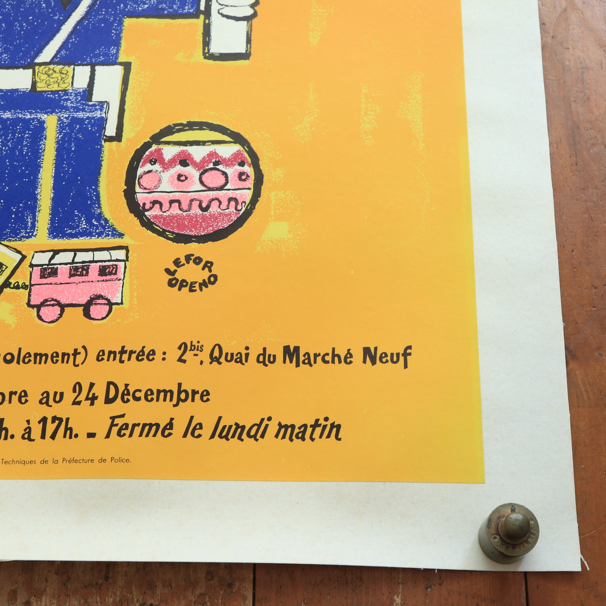 ルフォール・オプノ NOEL 62 ビンテージポスター Fondation Louis Lepine Lefor Openo
