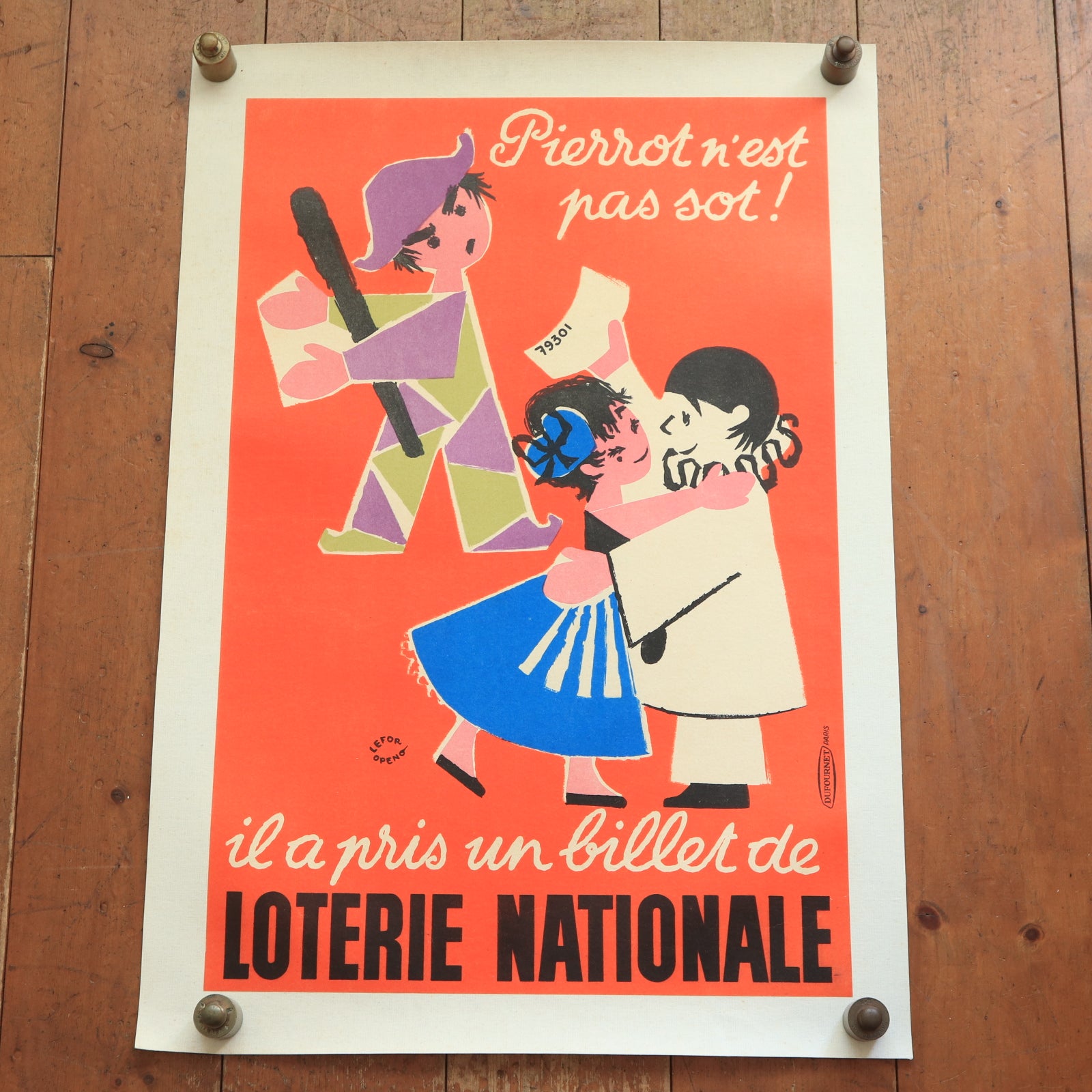 ルフォール・オプノ フランス国営宝くじ 1957年 ヴィンテージポスター