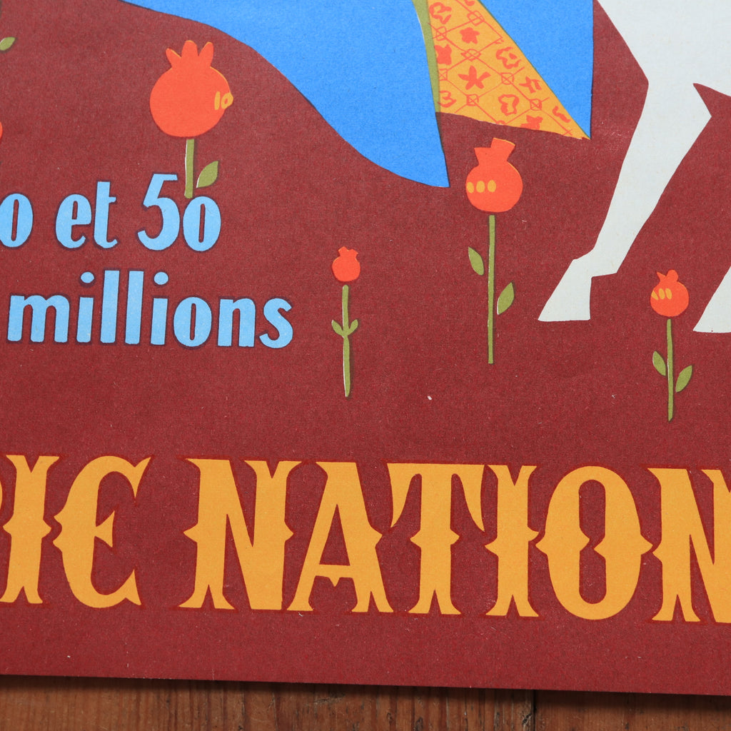 ルフォール・オプノ パリ大賞典 ヴィンテージポスター Grand Prix de Paris LOTERIE NATIONALE  Lefor Openo