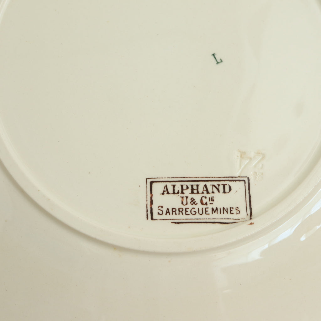 アンティーク プレート アルファン 平皿 サルグミンヌ フランス ALPHAND U&C SARREGUEMINES FRANCE