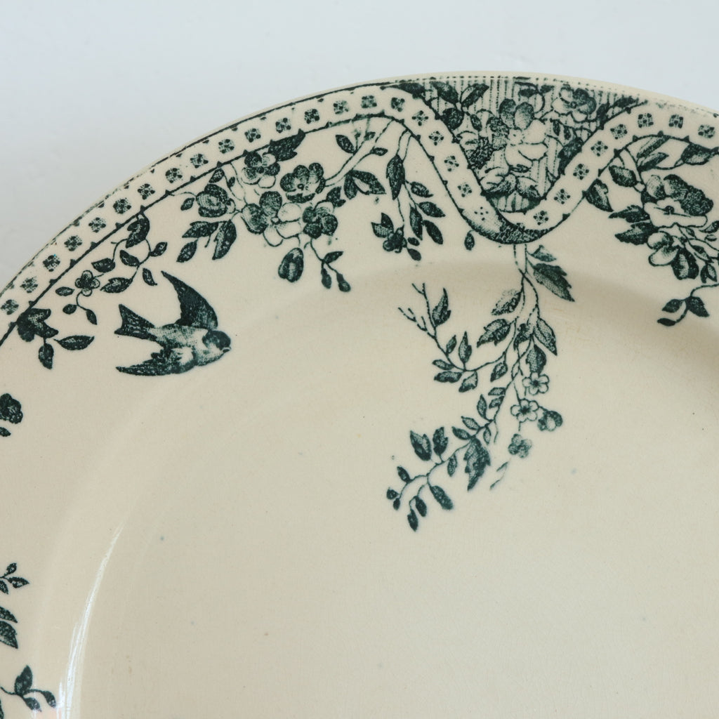 アンティーク プレート ツバメ 平皿 ショワジールロワ フランス LOUIS XVI CHOISY LE ROI FRANCE