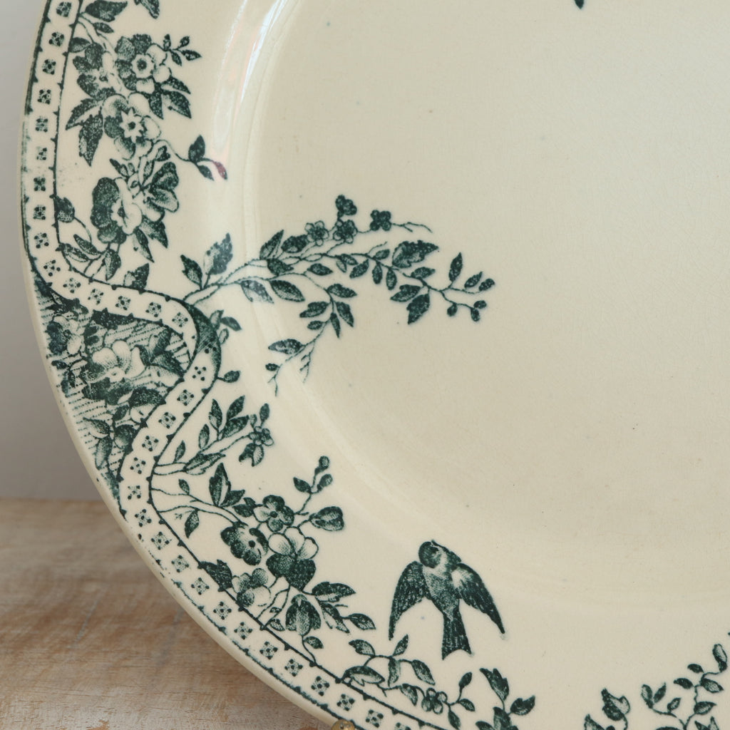 アンティーク プレート ツバメ 平皿 ショワジールロワ フランス LOUIS XVI CHOISY LE ROI FRANCE
