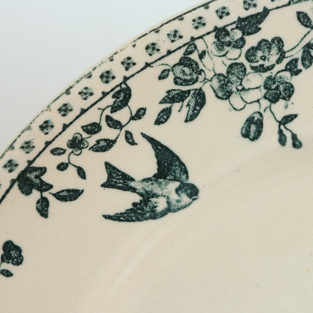 アンティーク プレート ツバメ 平皿 ショワジールロワ フランス LOUIS XVI CHOISY LE ROI FRANCE