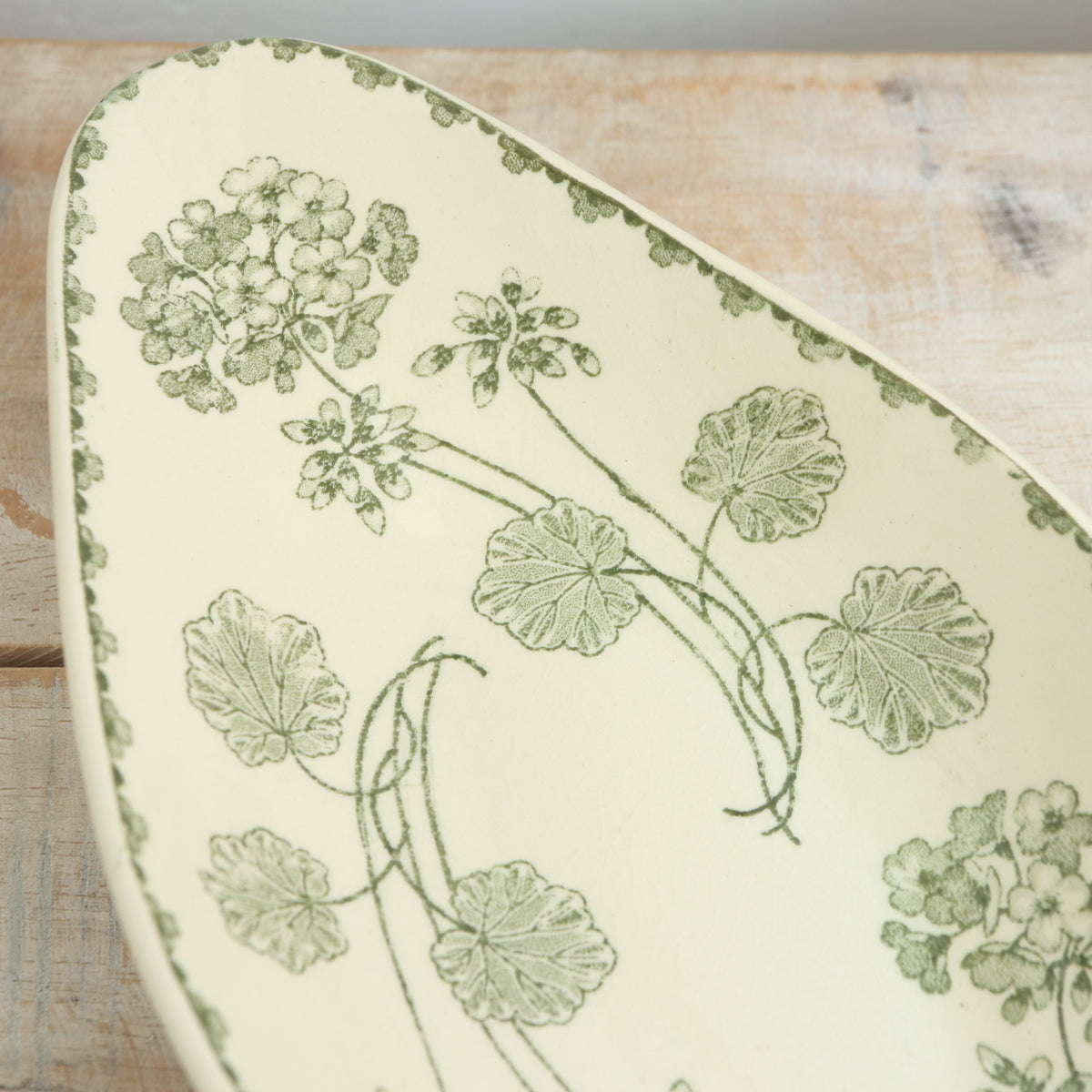 アンティーク ラヴィエ ゼラニウム オーバル皿 サルグミンヌ フランス GERANIUM U&C SARREGUEMINES FRANCE