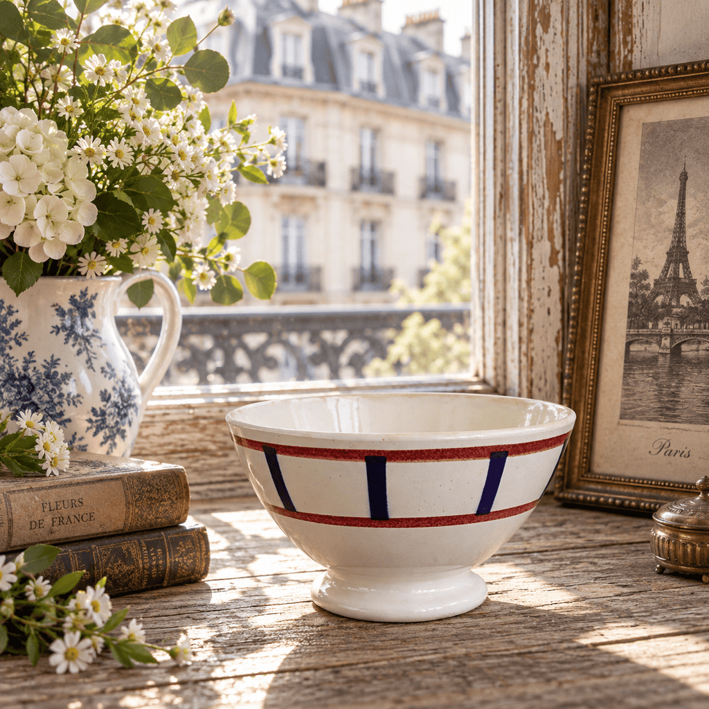 アンティーク カフェオレボウル バスク ディゴワン サルグミンヌ フランス Basque DIGOIN SARREGUEMINES FRANCE