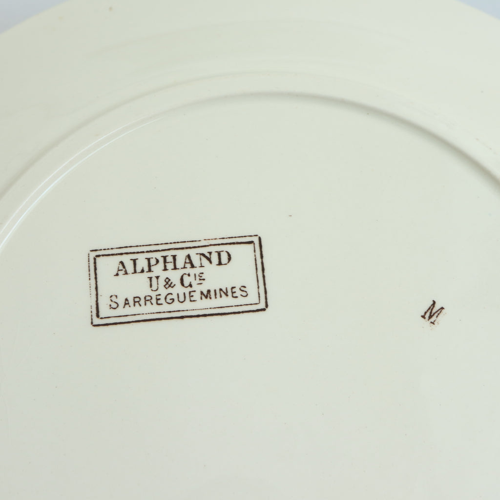 アンティーク プレート アルファン 平皿 サルグミンヌ フランス ALPHAND U&C SARREGUEMINES FRANCE