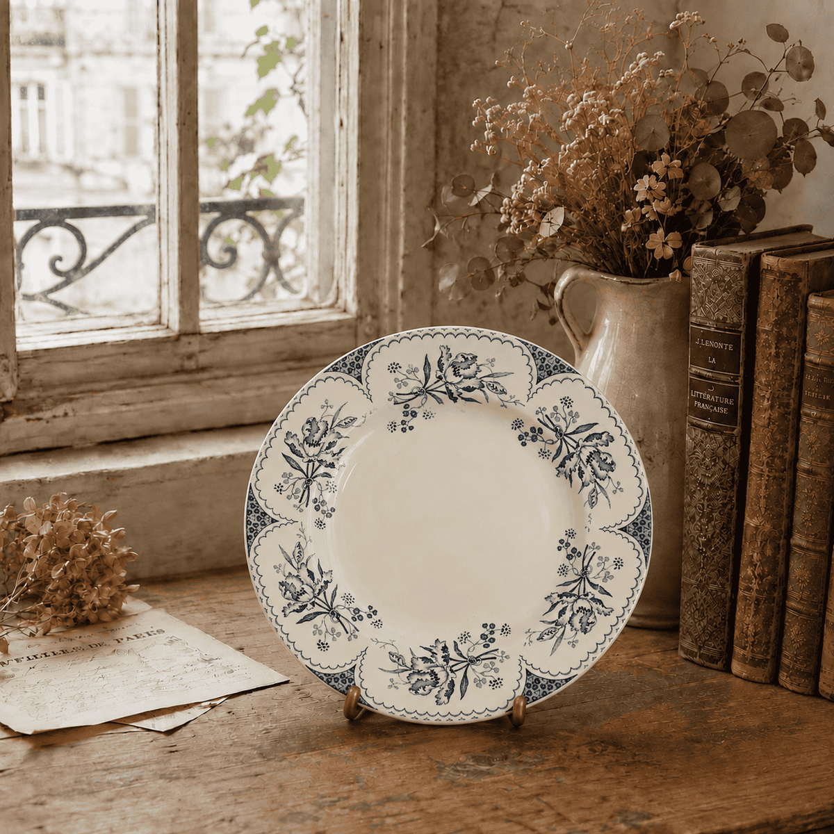 アンティーク デザートプレート 皿 リュネヴィル フランス LILLE KG Luneville FRANCE