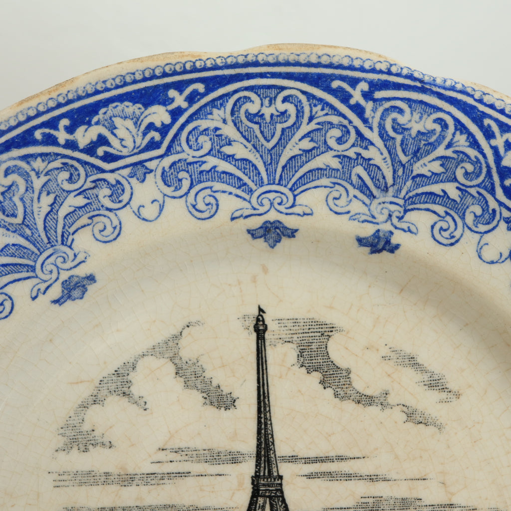 アンティーク プレート エッフェル塔 絵皿 クレイユモントロー Creil et Montereau FRANCE