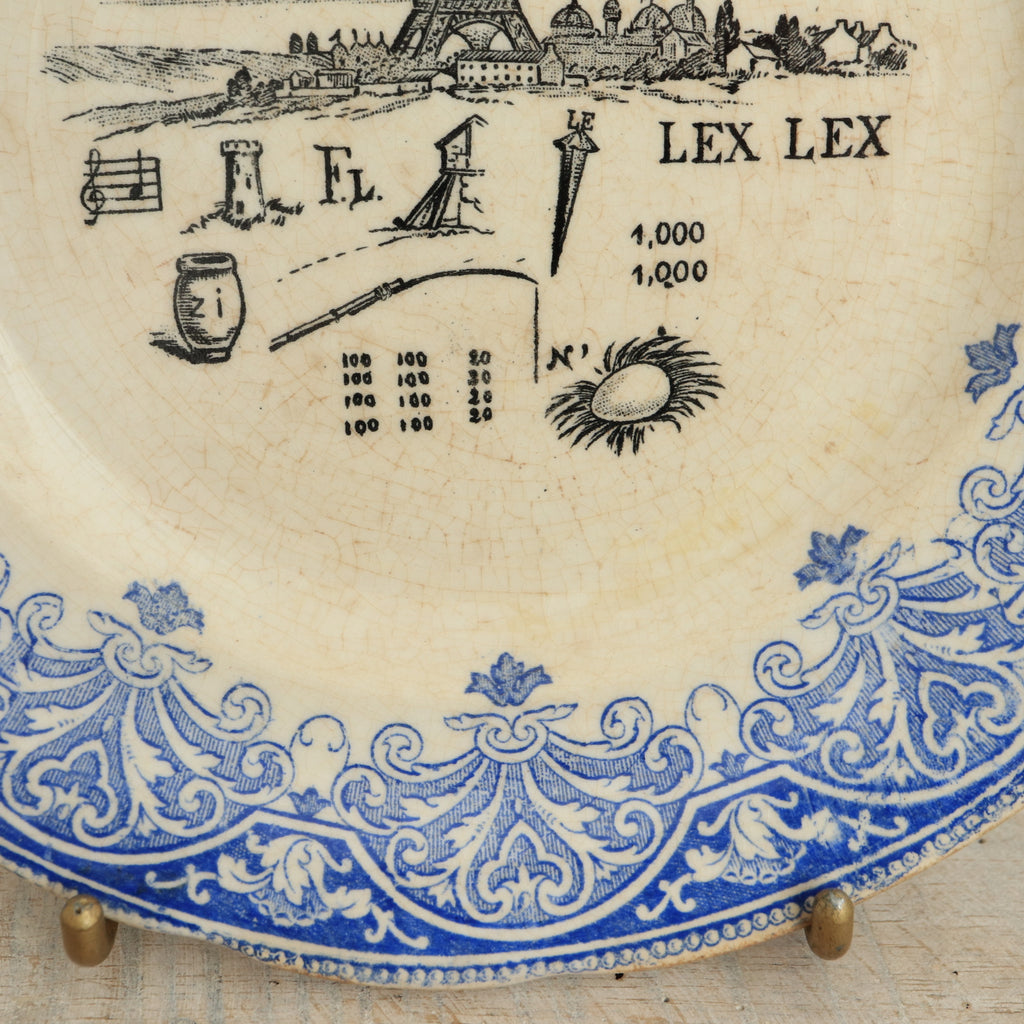 アンティーク プレート エッフェル塔 絵皿 クレイユモントロー Creil et Montereau FRANCE