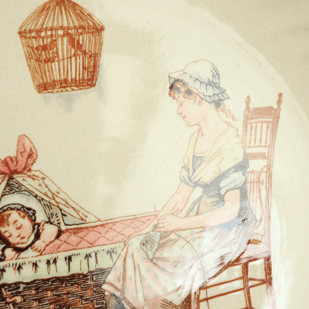アンティーク プレート 絵皿 サルグミンヌ フランス LA NOURRICE BEBE DORT U&C SARREGUEMINES FRANCE