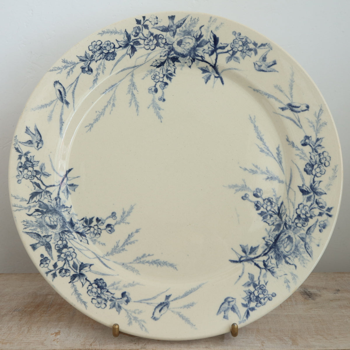 アンティーク プレート 小鳥 皿 LINOTTE フランス クレイユモントロー製 Creil Montereau