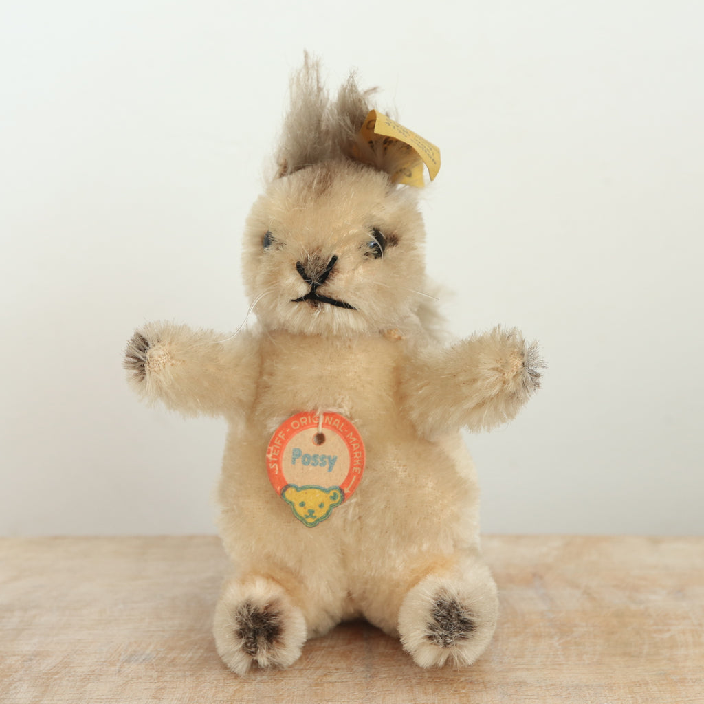 アンティーク シュタイフ リス グレー Steiff Possy 10cm