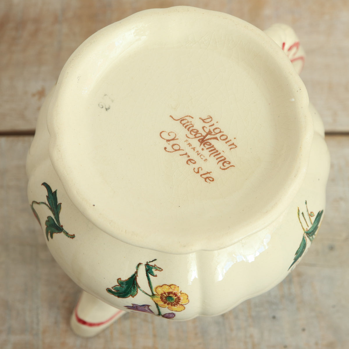 アンティーク クレミエ アグレスト ミルクピッチャー フランス サルグミンヌ製 Agreste Digoin SARREGUEMINES