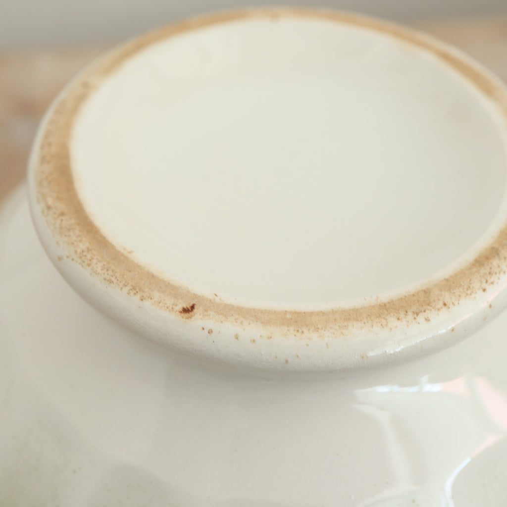 アンティーク カフェオレボウル グリーン ウロコ Moulin des Loups製