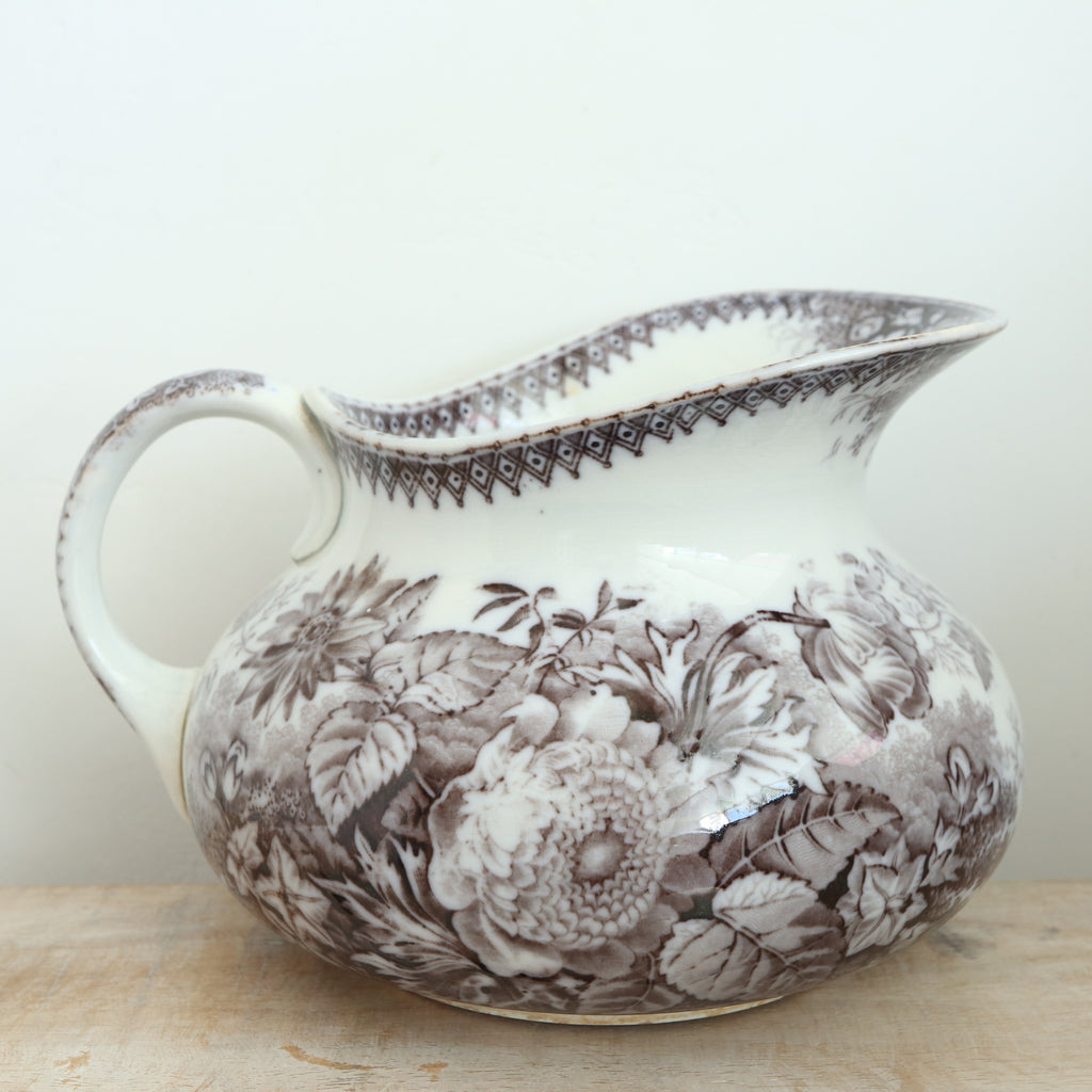 アンティーク ピシェ JARDINIERE フランス サルグミンヌ製 U&C SARREGUEMINES