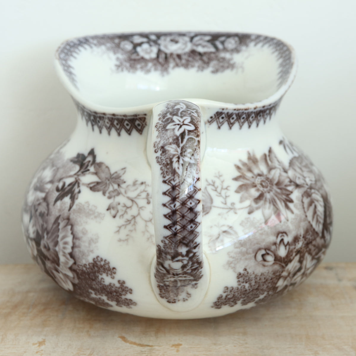 アンティーク ピシェ JARDINIERE フランス サルグミンヌ製 U&C SARREGUEMINES