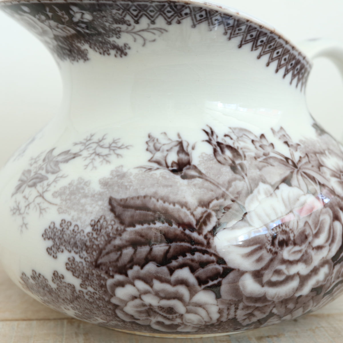 アンティーク ピシェ JARDINIERE フランス サルグミンヌ製 U&C SARREGUEMINES