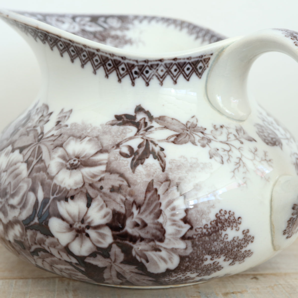アンティーク ピシェ JARDINIERE フランス サルグミンヌ製 U&C SARREGUEMINES