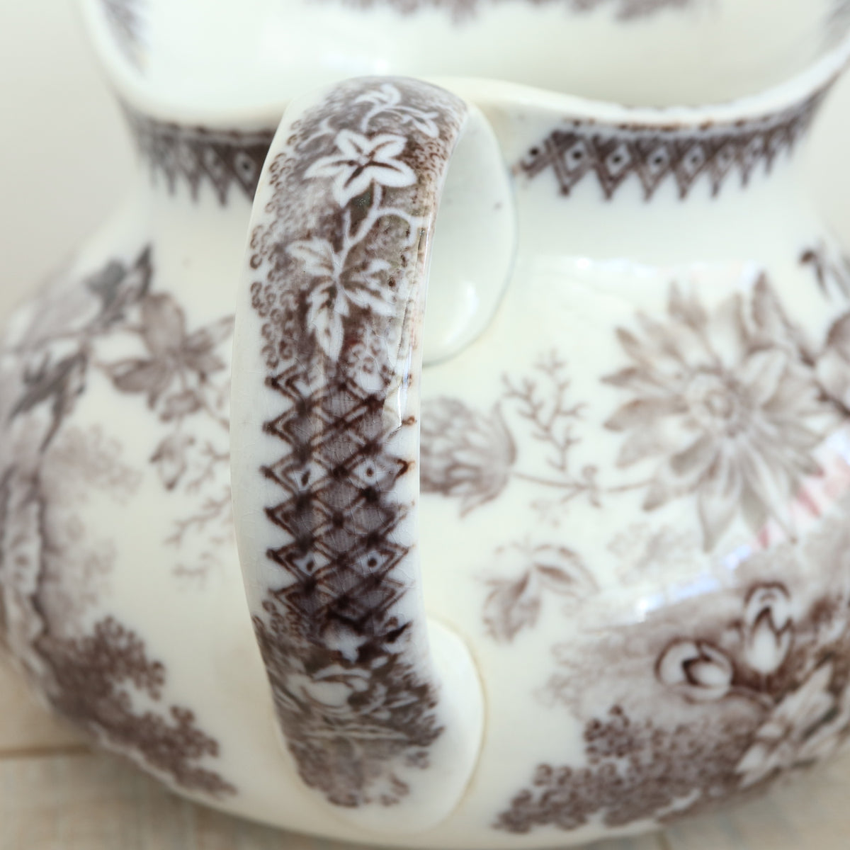 アンティーク ピシェ JARDINIERE フランス サルグミンヌ製 U&C SARREGUEMINES