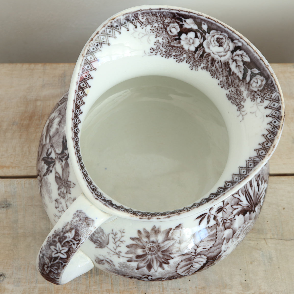 アンティーク ピシェ JARDINIERE フランス サルグミンヌ製 U&C SARREGUEMINES