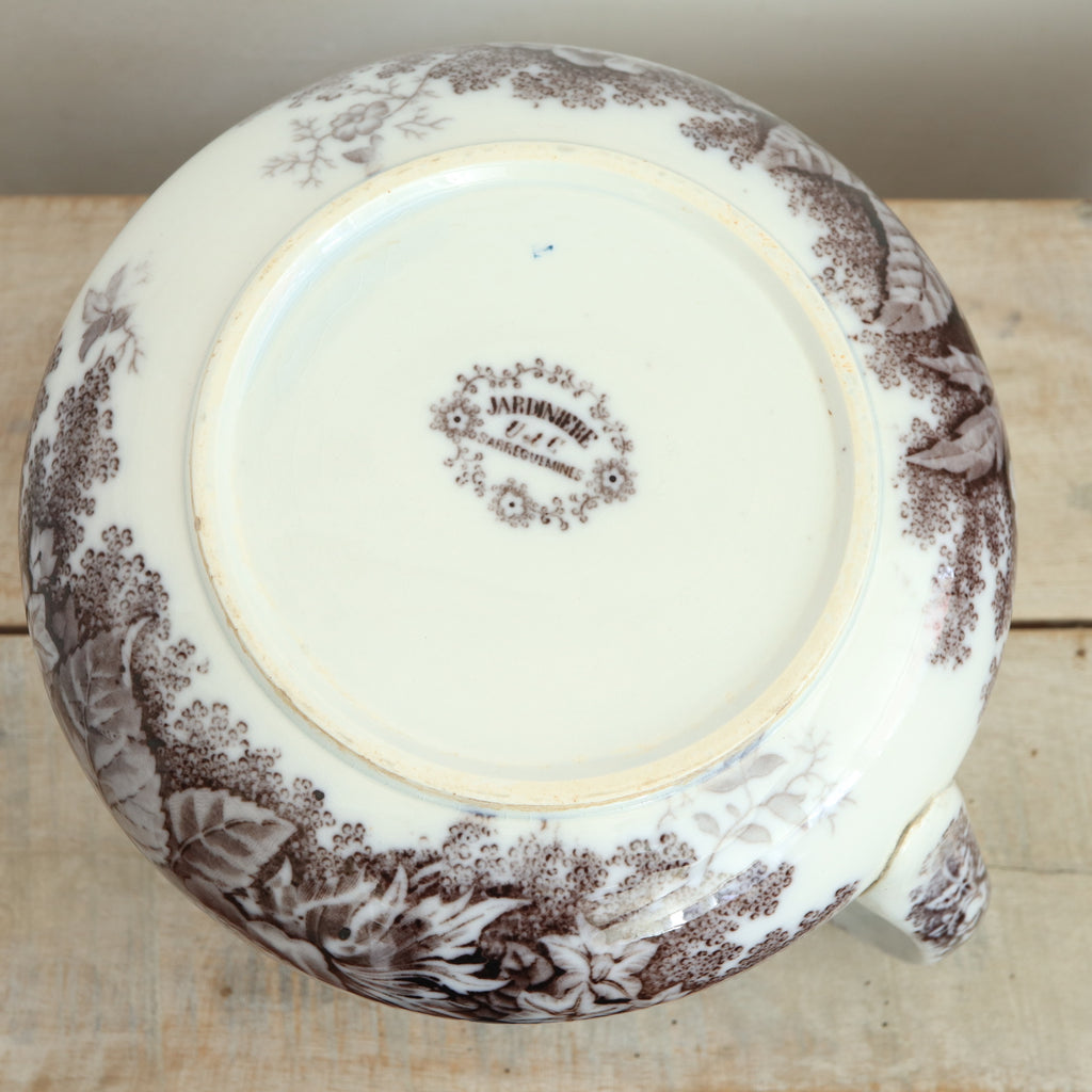 アンティーク ピシェ JARDINIERE フランス サルグミンヌ製 U&C SARREGUEMINES