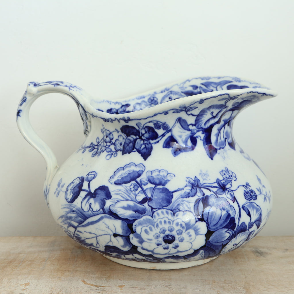 アンティーク ピシェ FLORA フランス クレイユモントロー製 Creil Montereau